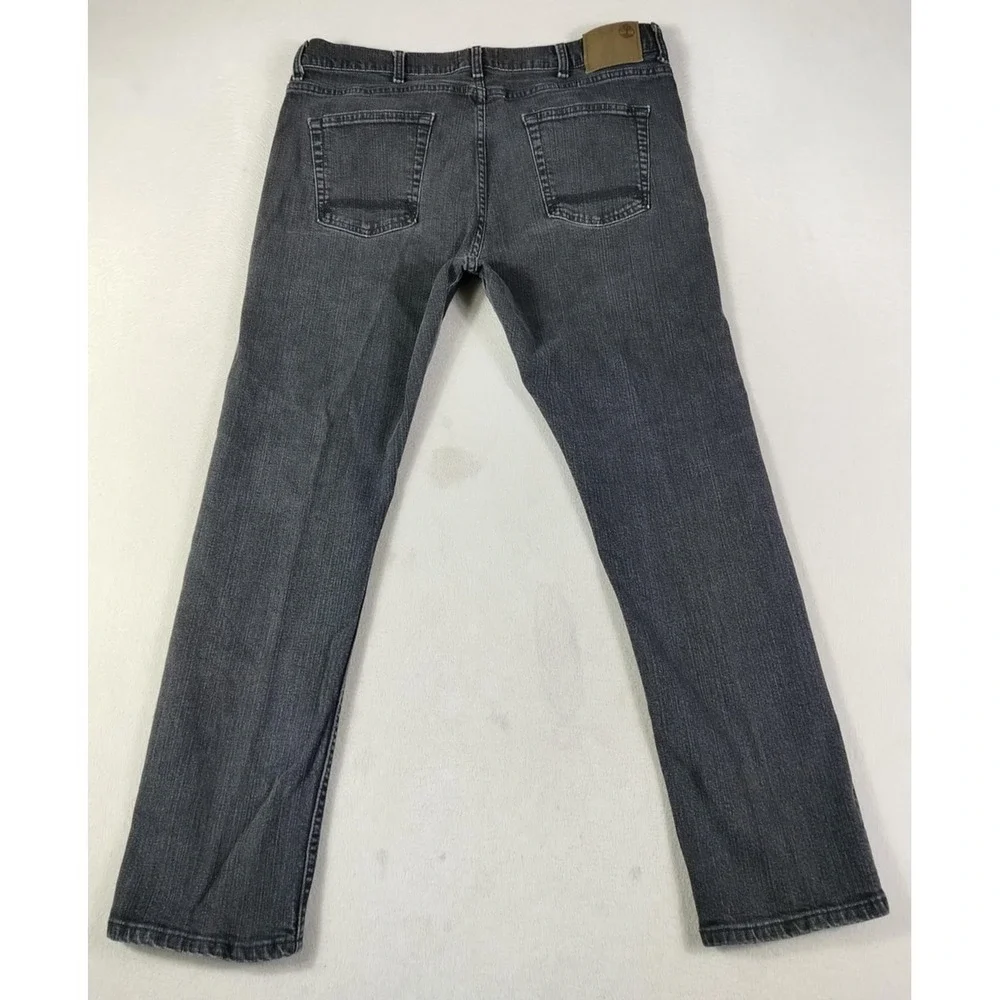 Timberland Jeans Mens 38 Gray‎ Charcoal Wash Straight Stretch Denim Streetwear